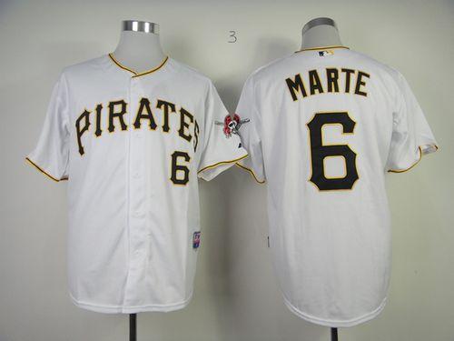 Pirates #6 Starling Marte White Cool Base Stitched MLB Jersey - Click Image to Close